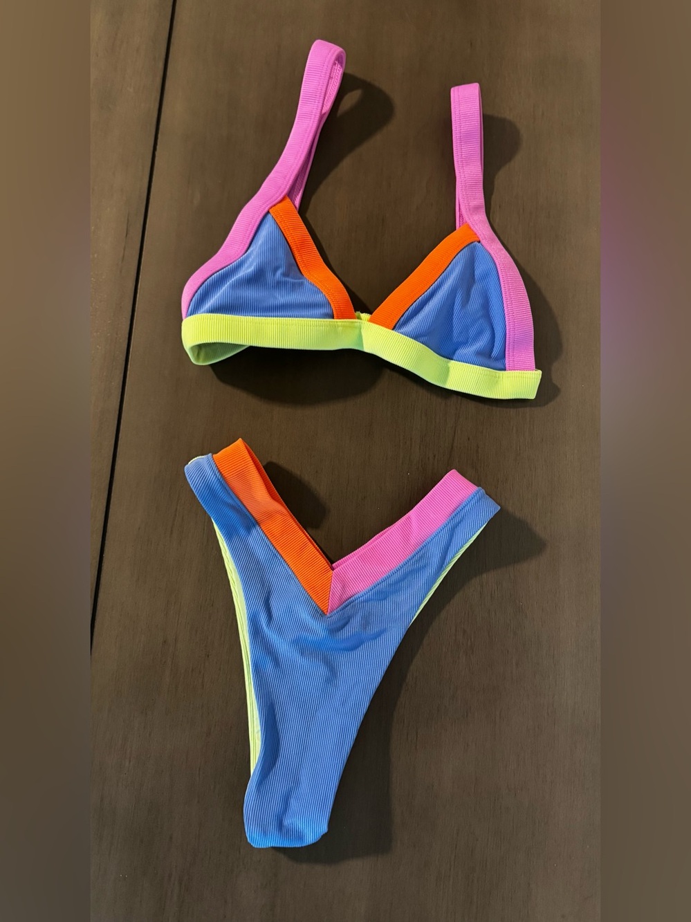 OneOne Bikini, Color Block Swim Suit, Size XS